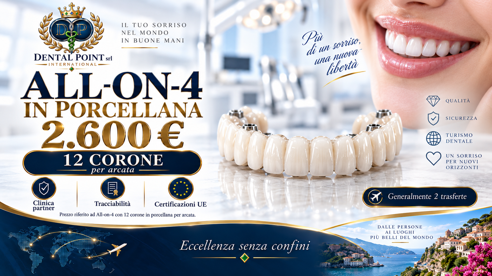 All-on-4 con 12 corone in porcellana