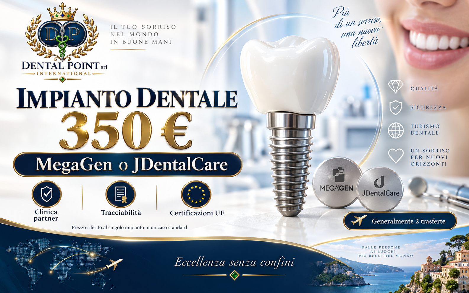 Impianto dentale MegaGen o JDentalCare – 350 €