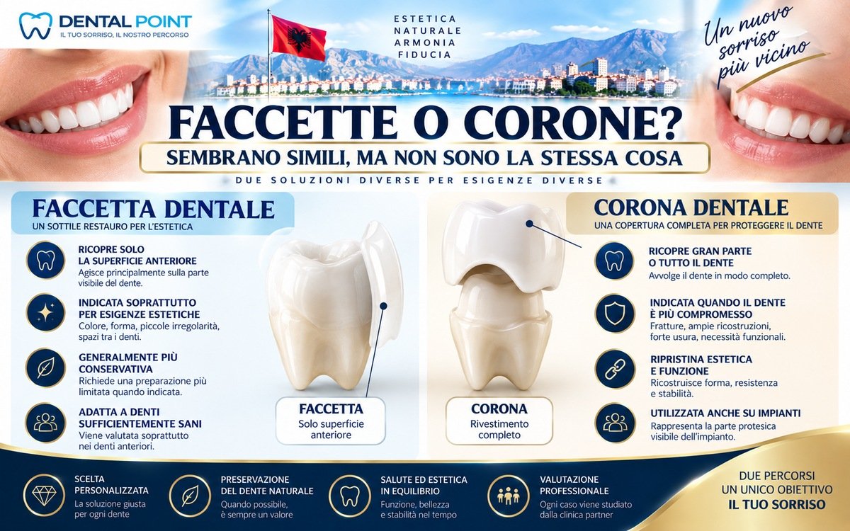 Faccette dentali o corone: quali differenze ci sono?